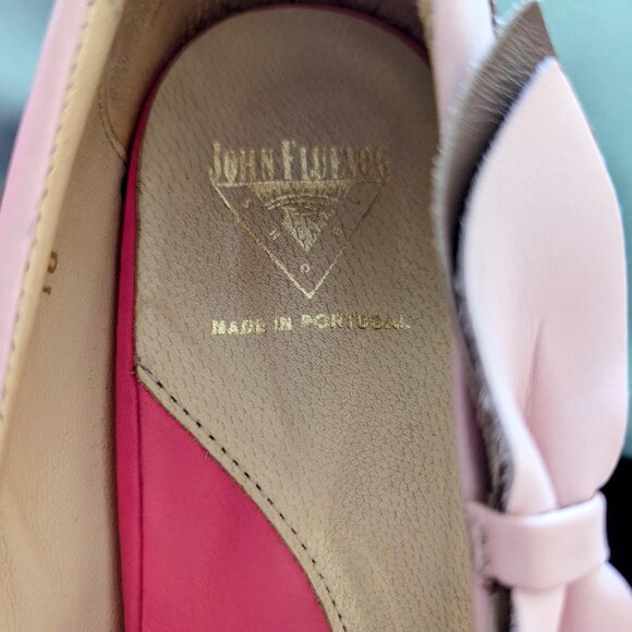 John Fluevog Vintage BEBE Heels Pretty Pink With Light Pink Bows Size 10 - Picture 3 of 14